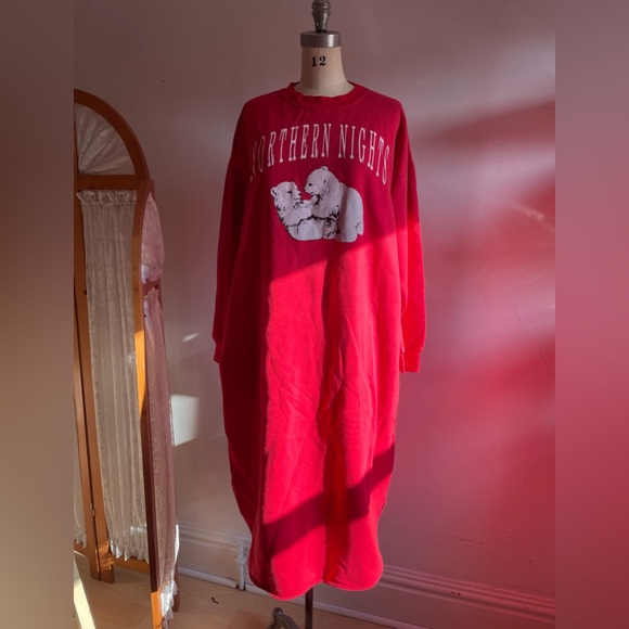 Vtg oversized long sweatshirt nightgown - Picture 2 of 6